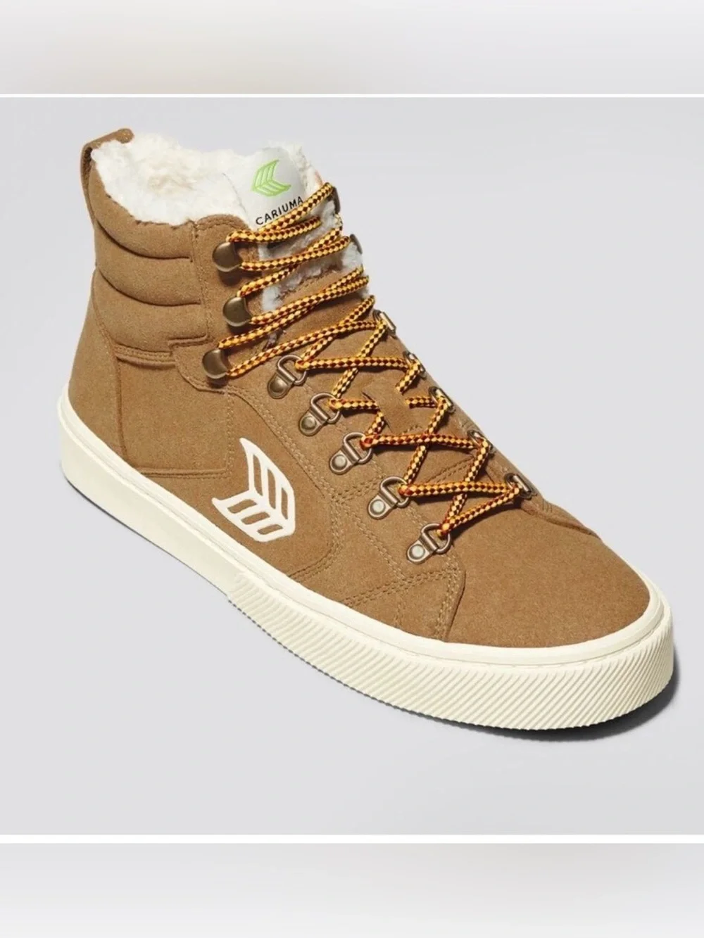 Cariuma Women’s Caturi Tan High-Top Sneaker Boot with Sherpa Lining, 7